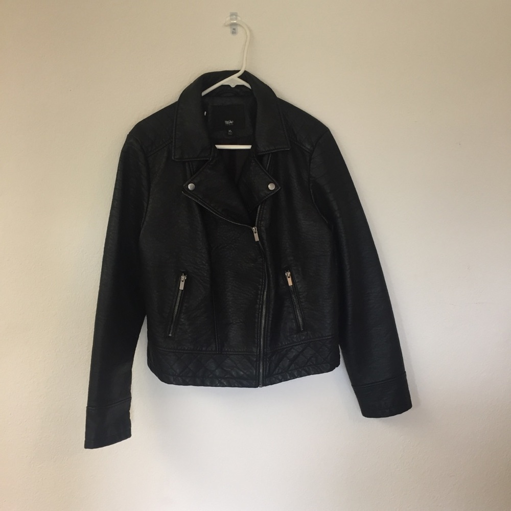 Women’s Faux Leather Biker Jacket Worn Once